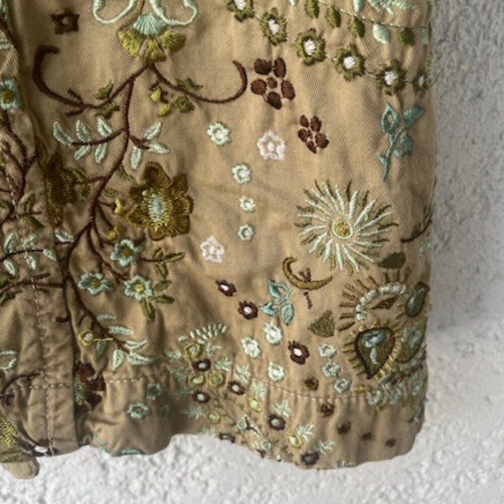 Johnny Was Green Floral Embroidered Cotton Jacket - Picture 6 of 8